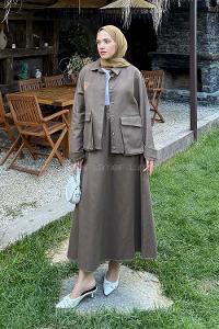  Shirt Collar Long Arm Gabardin Flare Suit