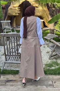 Lamelif Kruvaze Kapama Gabardin Takım Soft Kahve