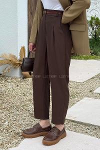 Lamelif Havuç Pantolon Acı kahve