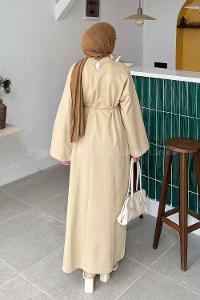 Lamelif İki İplik Oysho Elbise Bej