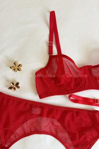 Lamelif Jartiyer Bra Tül Takım