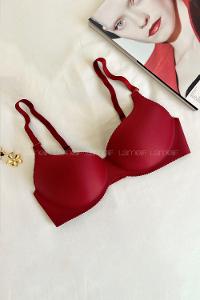 Claret Red Cotton Fabric Underwire Unsupport 