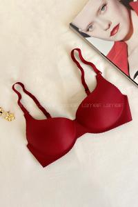 Claret Red Cotton Fabric Underwire Unsupport 