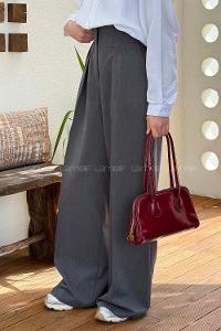 Smoked Viscose Fabric Elastan Polyester High Waist Material Pants