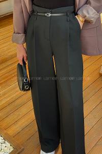 Lamelif Yüksek Bel Pantolon Siyah