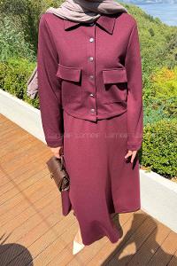 Lamelif Çıt Çıt Detaylı Oysho Takım Bordo