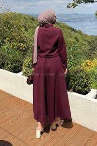 Lamelif Çıt Çıt Detaylı Oysho Takım Bordo