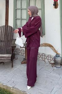 Pens Detaylı Tesettür Takım Bordo