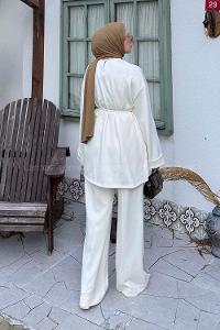 Lamelif Oysho İkili Tesettür Takım Krem