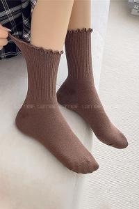 Lamelif Fırfır Yarım Konç Çorap