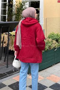 Claret Red V Neck Long Arm Knitwear Cardigan