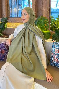 Lamelif Comfort Pamuk Şal Asker Yeşili