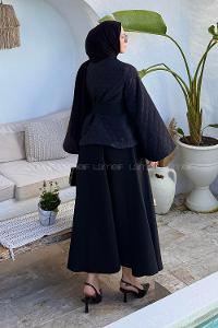 Lamelif Scuba Etekli İkili Takım Siyah