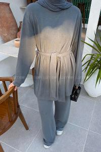 Lamelif Oysho Bağlama Detaylı İkili Takım Antrasit