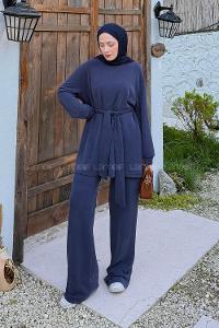 Lamelif Oysho Bağlama Detaylı İkili Takım Lacivert
