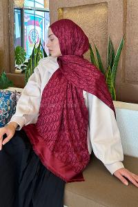 Lamelif Dior Desen Kaşmir Çift Taraflı Şal Bordo
