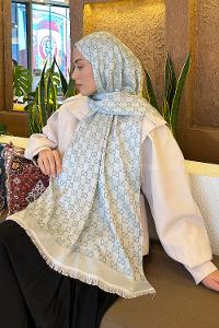 Lamelif G Desen Kaşmir Çift Taraflı Şal Gümüş