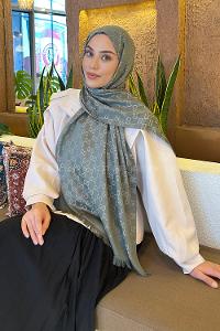 Lamelif G Desen Kaşmir Çift Taraflı Şal Adaçayı