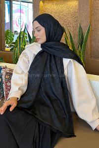 Lamelif G Desen Kaşmir Çift Taraflı Şal Siyah