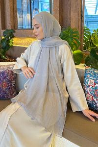 Gray Cotton Fabric Straight Shawl