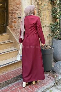 Lamelif Düğme Detaylı Jileli Takım Bordo