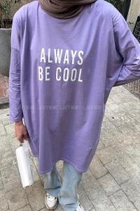 Lamelif Always Be Cool Baskılı Sweat Lila