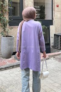 Lamelif Always Be Cool Baskılı Sweat Lila