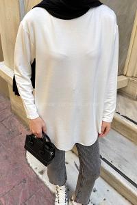 Lamelif Basic Sweat Beyaz