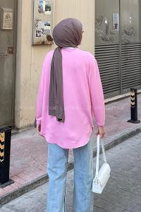 Lamelif Basic Sweat Şeker Pembesi