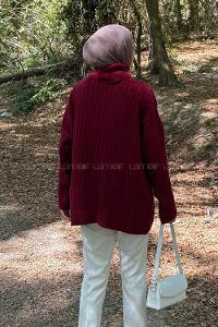 Claret Red Turtle Neck Long Arm Jumper