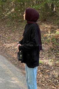 Lamelif Kurdeleli Triko Kazak Siyah