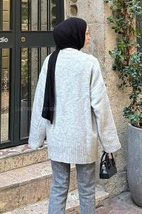 Lamelif Geniş Kollu Kazak Gri