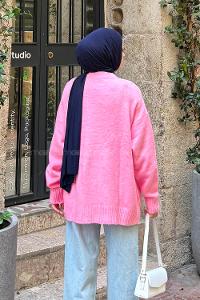 Pink Crew Neck Long Arm Jumper