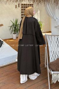 Dark Brown Long Arm Cotton Trench Coat