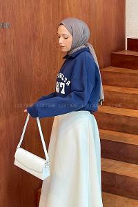 Lamelif Kappa Delta Baskılı Sweatshirt Lacivert