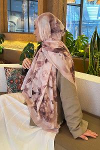 Lamelif Gül Desen Bambu Şal Bej