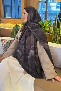 Dark Green Cotton Fabric Flowering Shawl