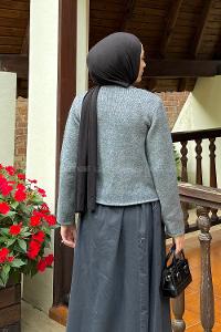 Lamelif Düğme Detaylı Hırka Antrasit