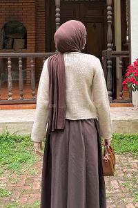 Lamelif Düğme Detaylı Hırka Bej