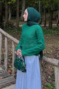 Emerald Green Neckband Long Arm Jumper