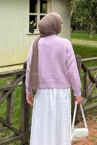 Lamelif Sakallı Basic Hırka Lila