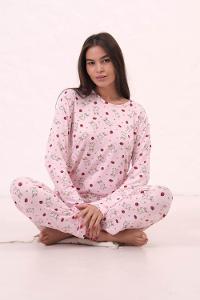 Pink Crew Neck Long Arm Without Accessories Combed Fabric Regular Trousers Comfortable Suit