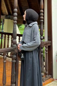 Anthracite Zippered Neck Long Arm Jumper
