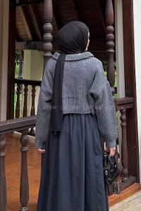 Anthracite Zippered Neck Long Arm Jumper