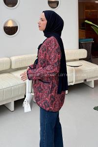 Lamelif Bağcıklı Kapitone Mont Bordo