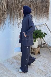 Lamelif Kanguru Cep İkili Takım Antrasit