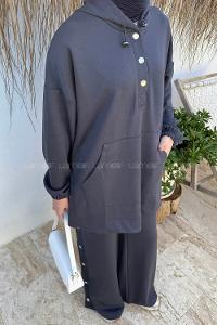 Lamelif Kanguru Cep İkili Takım Antrasit