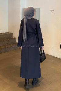 Lamelif Bağlama Detaylı Elbise Antrasit