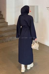 Lamelif Bağlama Detaylı Elbise Lacivert