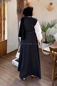 Lamelif Pile Detaylı Kemerli Jile Siyah